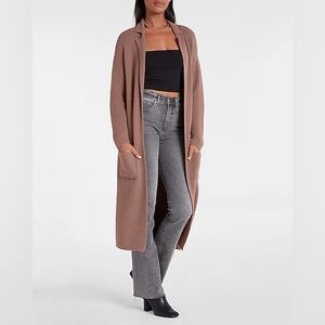 $128 EXPRESS “Cozy Notch Collar Duster Cardigan” Jacket Coat in Small